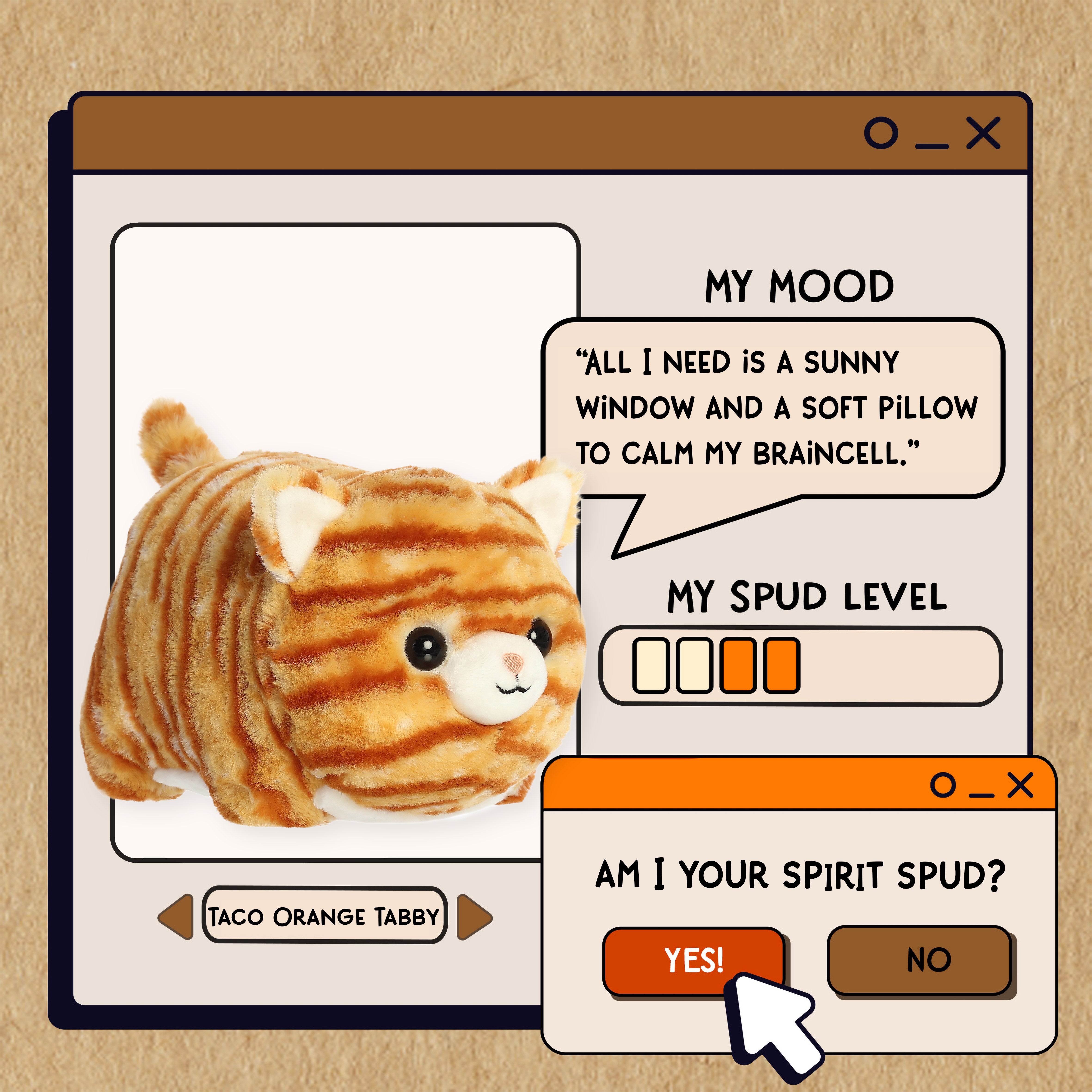 Spudsters - Taco Orange Tabby Cat  25cm